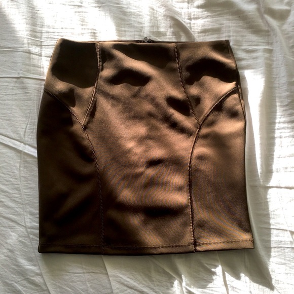 Polyester Bodycon Brown Forever 21 Mini Skirt - Picture 1 of 5